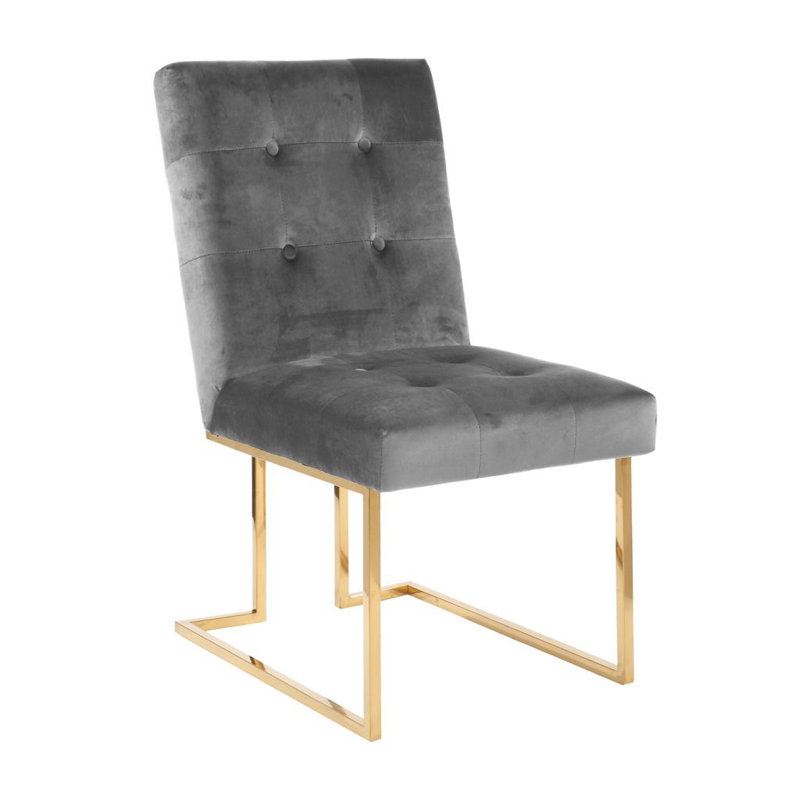 Chaise parsons en velours, gris