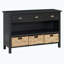 Commode de rangement avec 3 tiroirs et paniers tissés-1277229334