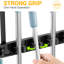 Wood Metal Broom Holder Door Mount, 4 Hooks & 4 Slots