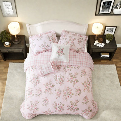 Ensemble de literie floral rose, 1 place et 1 place et demie, en microfibre pour des chambres confortables