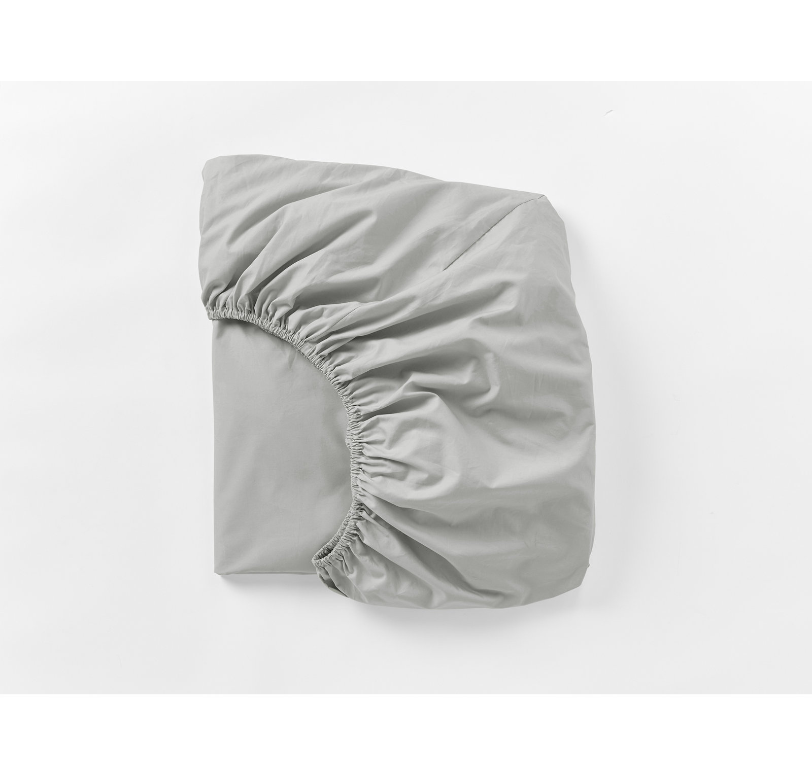 Crinkled 100% Cotton Percale Fitted Sheet, Twin Fitted Sheet, Pewter