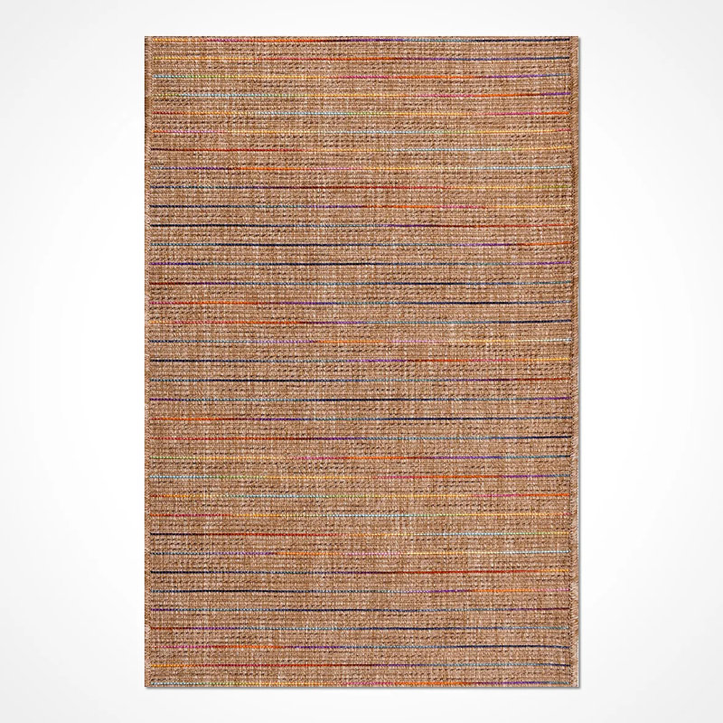 Tapis bleu en polypropylène antidérapant Dafne résistant aux taches et facile à nettoyer, 4 pi x 6 pi
