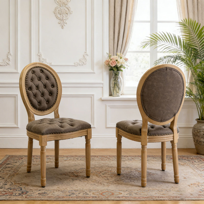 Chaise en bois massif, Brun