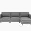 Canapé d'angle quatre places en tissu gris de 274 cm (107,8 po) avec revêtement respirant, ressorts ensachés, réglable, poches latérales sur les accoudoirs, structure en bois, siège confortable, accoudoirs pour la maison.