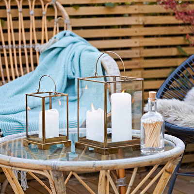 Antique Brass Candle Lantern
