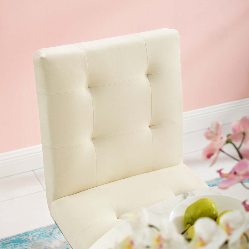 Chaise d'appoint en velours Privy, Ivoire, 1, Gold