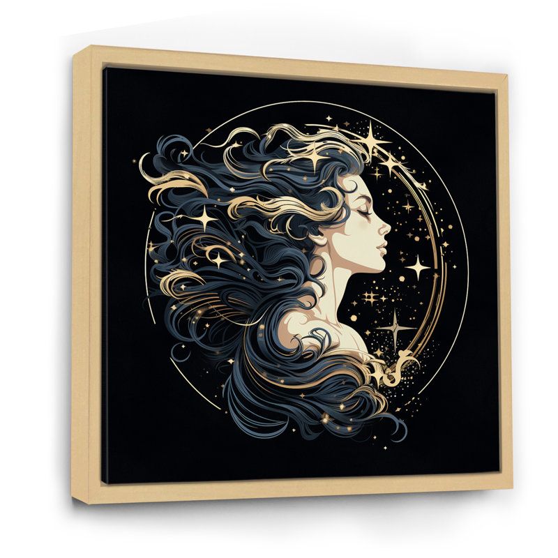 Astrologique Stargazer I, H 30 po x l 30 po x P 1 po, Cadre naturel flottant