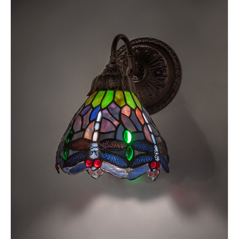 1 - Light Armed Sconce, Green/Blue/Purple/Red, Bell