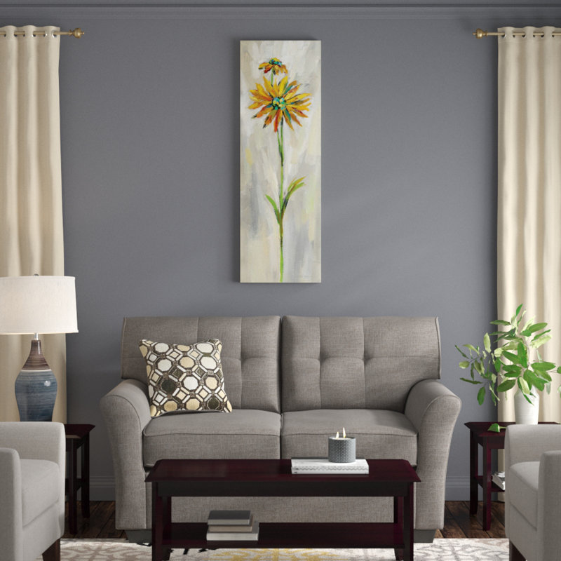 « single tige fleur iii » par silvia vassileva,, reproduction d’impression sur toile tendue, H 60 po x l 20 po x P 1,5 po