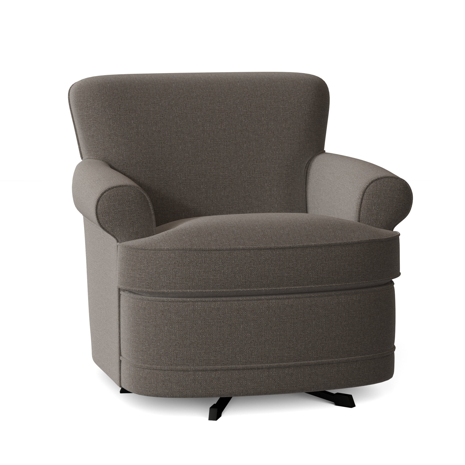 Maxton Upholstered Swivel Armchair, Gray Sugar Performance; 0863-84
