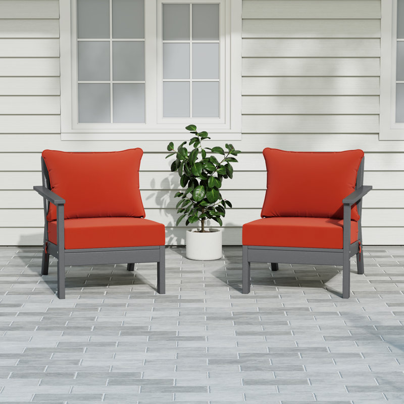 Ensemble de sièges profonds avec coussins, Orange, Grey