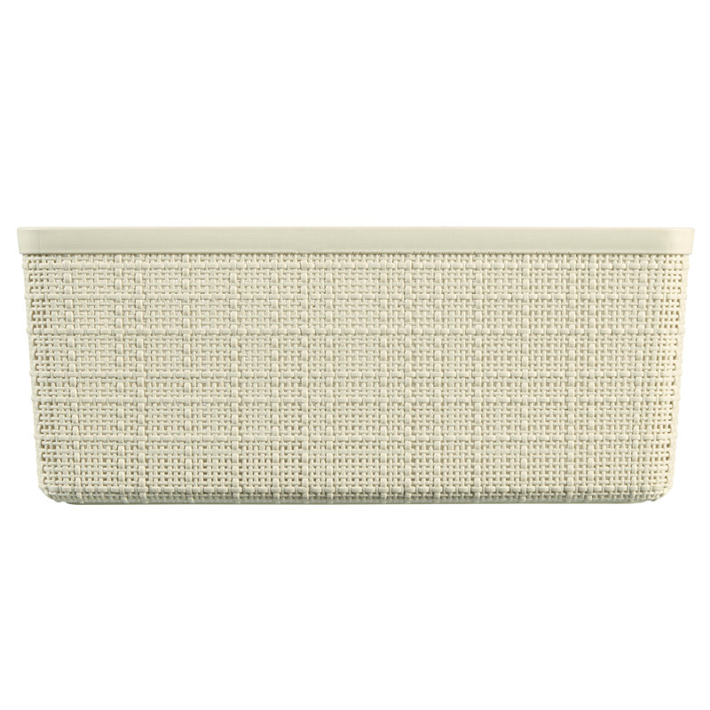Jute Recycling Storage Box M 12L, Set Of 3, White