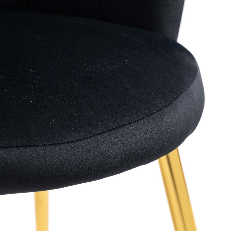 Fauteuil demi-tonneau de 22,8 po Marjeanne, Polyester noir