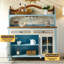 Buffet moderne en bois massif bleu-705491851
