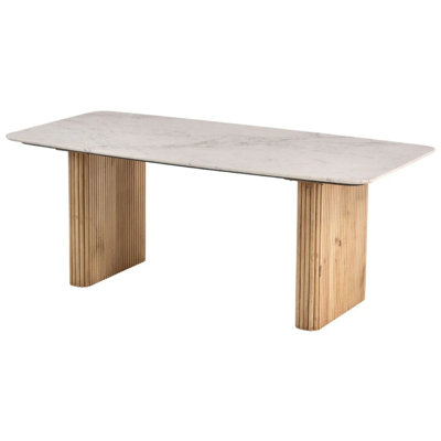 Dessus rectangulaire en marbre blanc Karlen