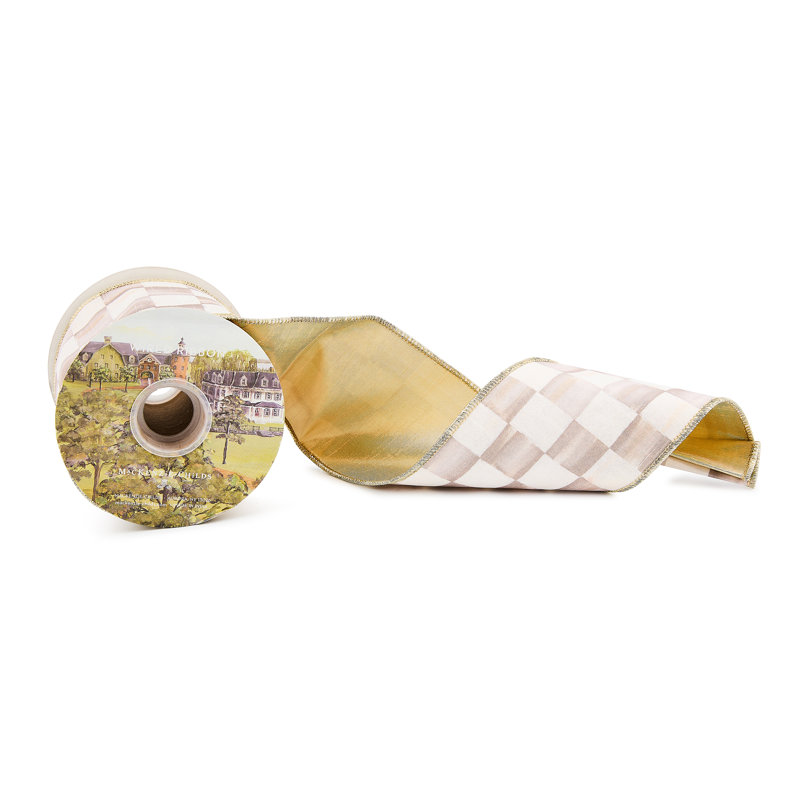 Courtly Regal Red 4" Ribbon, Mocha