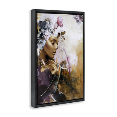 Cadre flottant Elegant Woman & Florals, design par Design Fabrikken
