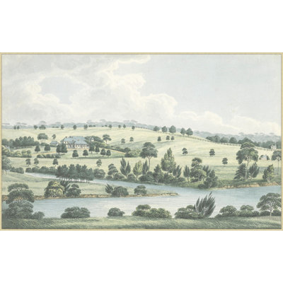 Soft Blue Countryside Framed Print Canvas