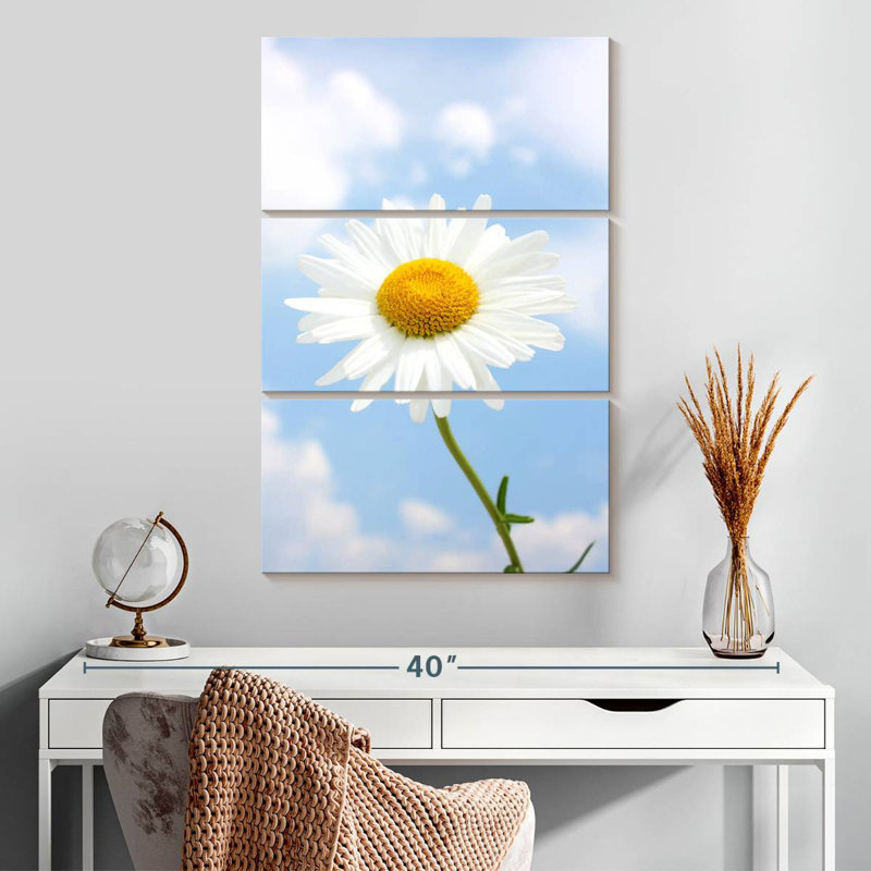 Harnek White Daisy Against Cloudy Sky, 32'' H x 20'' W