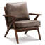Salma 29.5" Wide Solid Wood Frame Upholstered Mid Century Modern Retro Accent Chair-65772982