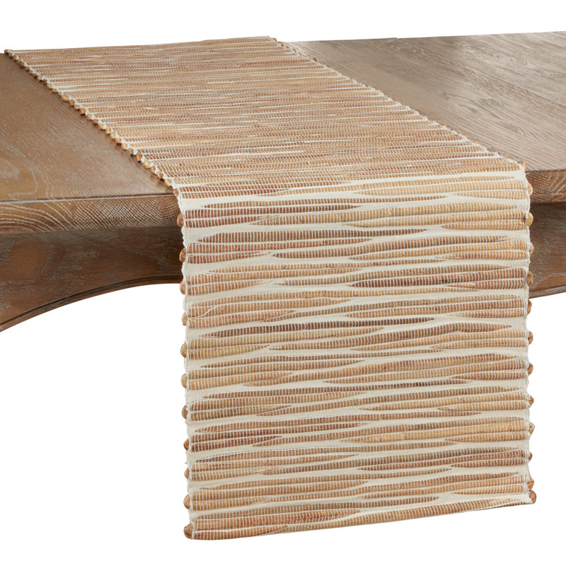 Woven Chic Texture Water Hyacinth Table Runner, Natural, 90" L x 14" D