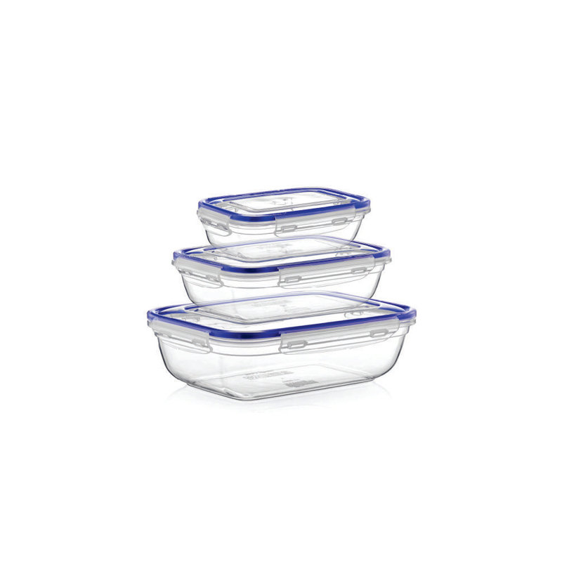  Rectangular Thin Sealed 3 Container Food Storage Set