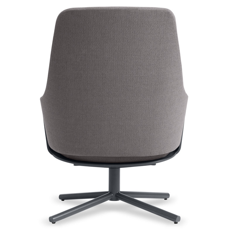 Lock Swivel Armchair, Condit Charcoal 100% Polyester, Gray