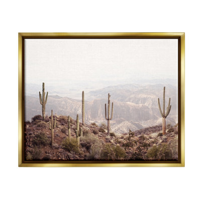 Cactus surplombant le désert, art mural encadré par Sissi et Seb