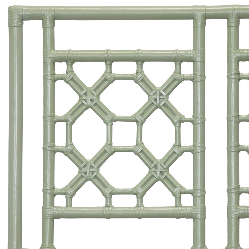 Lattice Back Platform Bed, Twin, Celery Green