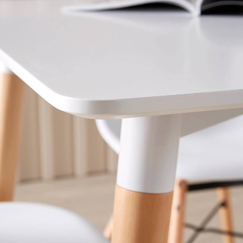 Shenorock White Dining Table and 6 Lisbon Grey Chairs Set