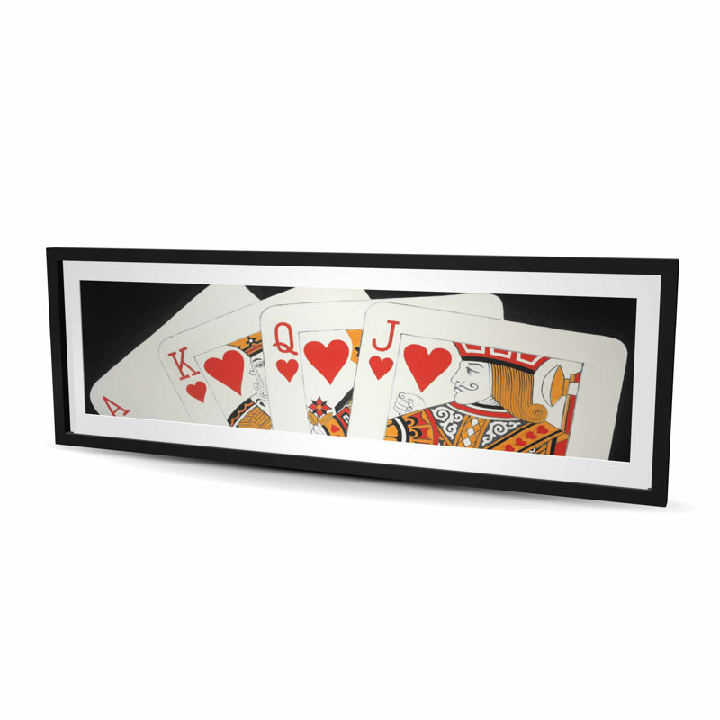 «Heart Royal Flush Clos clos - Man Cave», reproduction encadrée