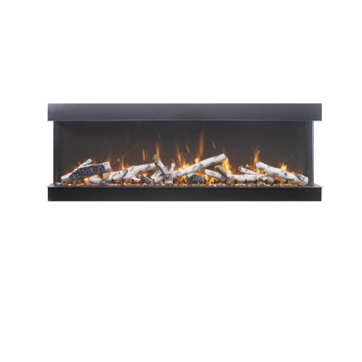 Foyer électrique Amantii Tru View XT XL, moteur à 3 vitesses, compatible Wi-Fi, verre à 3 côtés, encastré, homologué pour l'extérieur