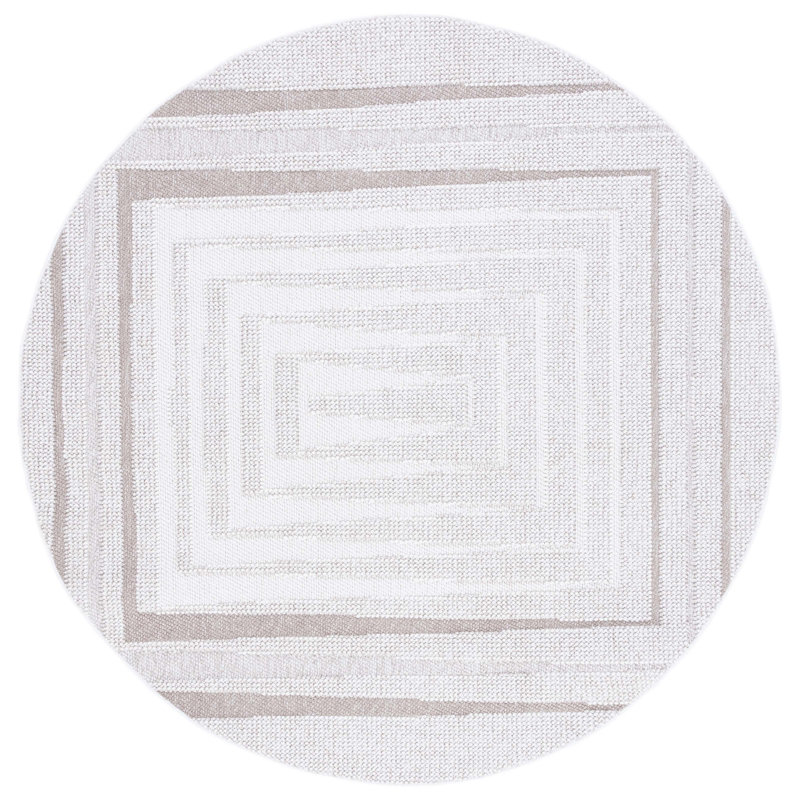 Lotus Performance Geometric Rug, Round 6'7"