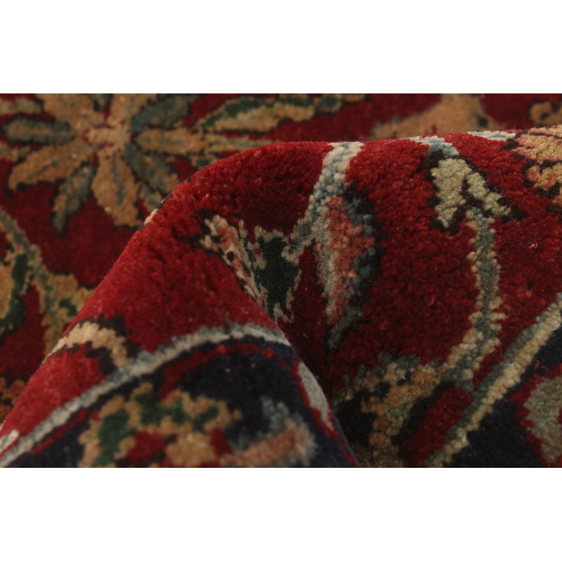 Tapis de couloir rouge en laine noué à la main de conception unique 3 pi x 10 pi Nouvel Âge