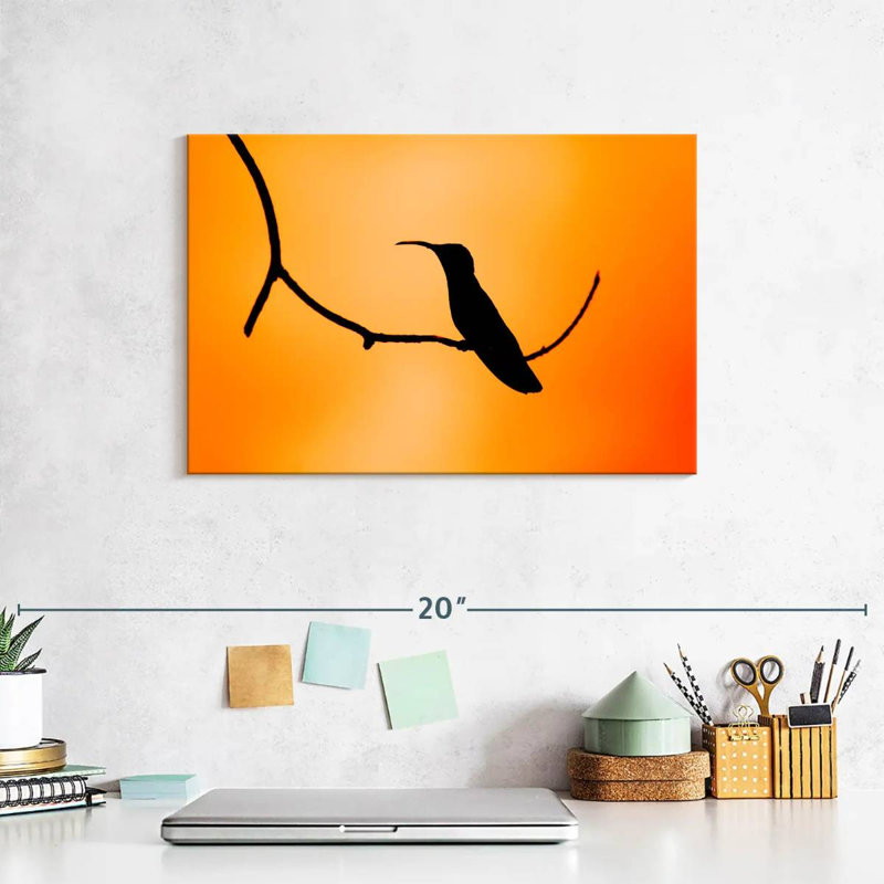Crowle Black Hummingbird, 8" H x 12" W
