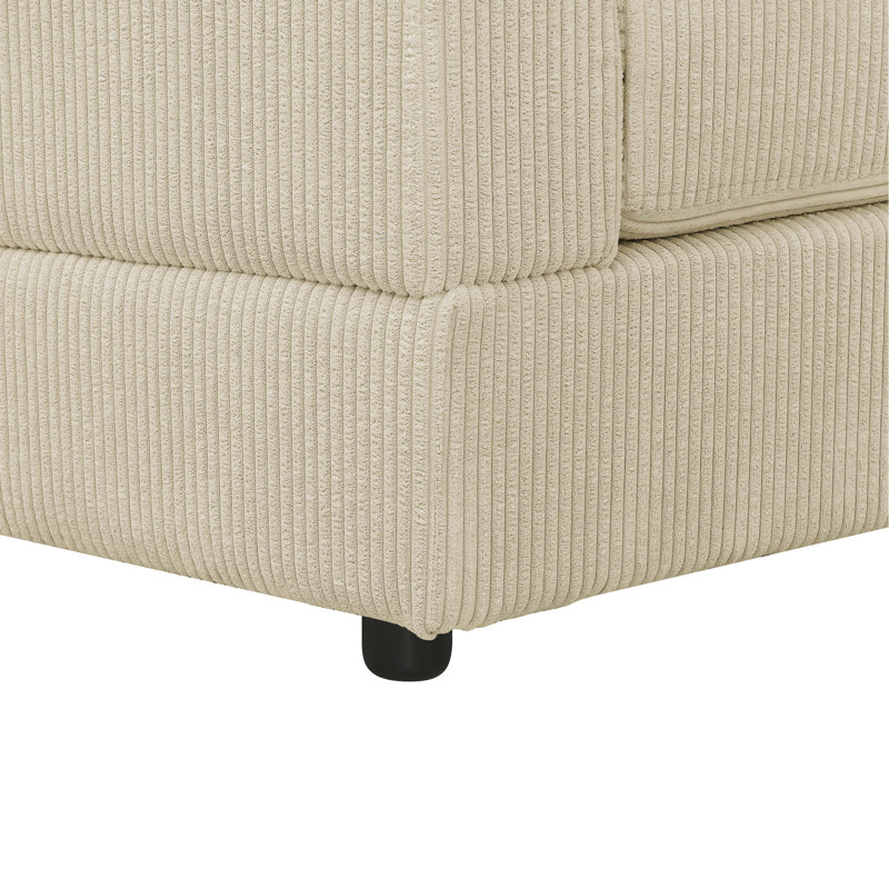 Canapé modulaire réversible d'angle avec repose-pieds, White