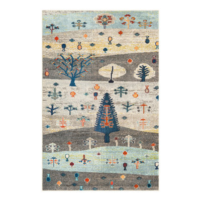 Washable Floral Indoor Rug