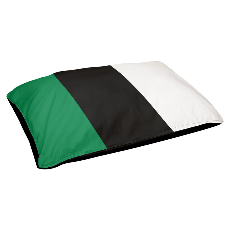 Coussin rectangulaire designer New York Bronx, Grand (L 40 po x l 50 po), Vert / noir / blanc