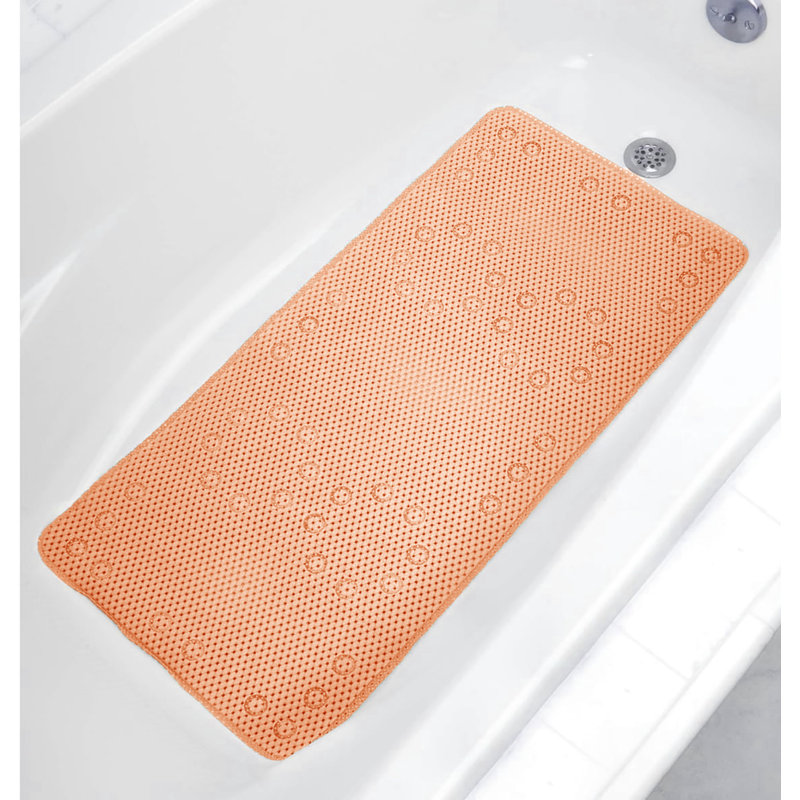 Aalasia Foam Non-Slip Shower Mat, Light Orange