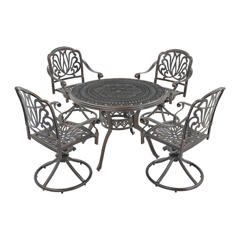 Miller 4 - Person Patio Dining Set with Round Table, Brown
