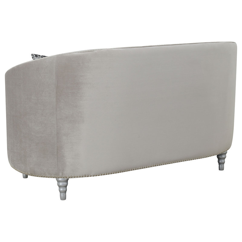 Dolby Grey and Chrome Sofa with Tufted