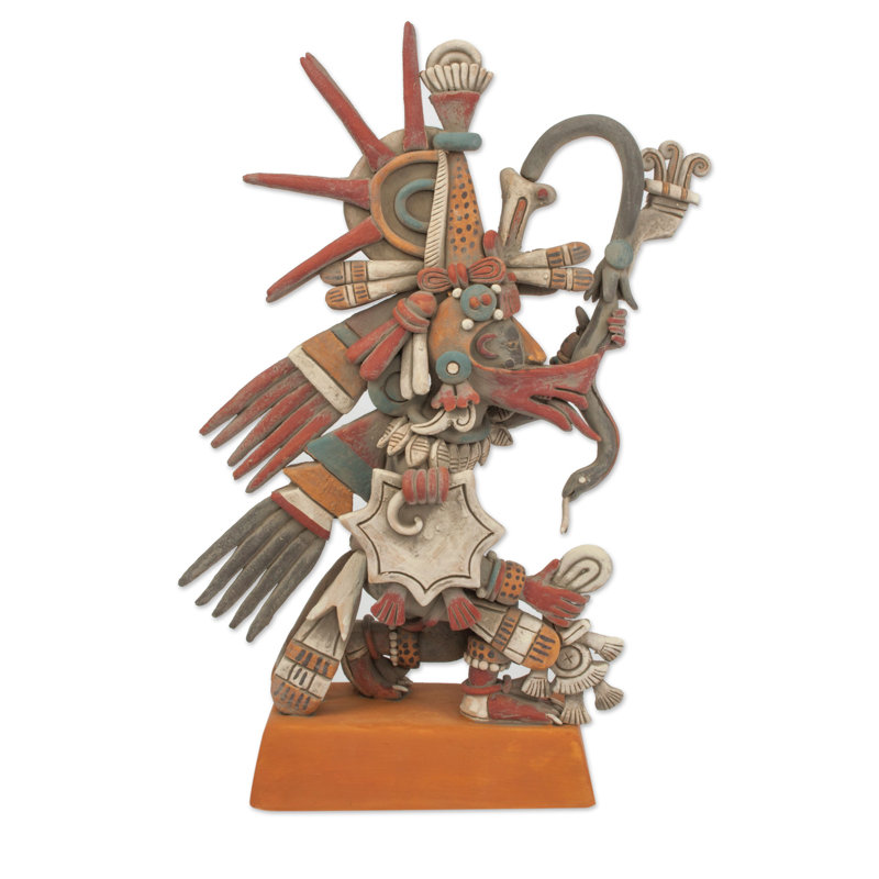 Figurine en céramique aztec dieu quetzalcoatl Proust