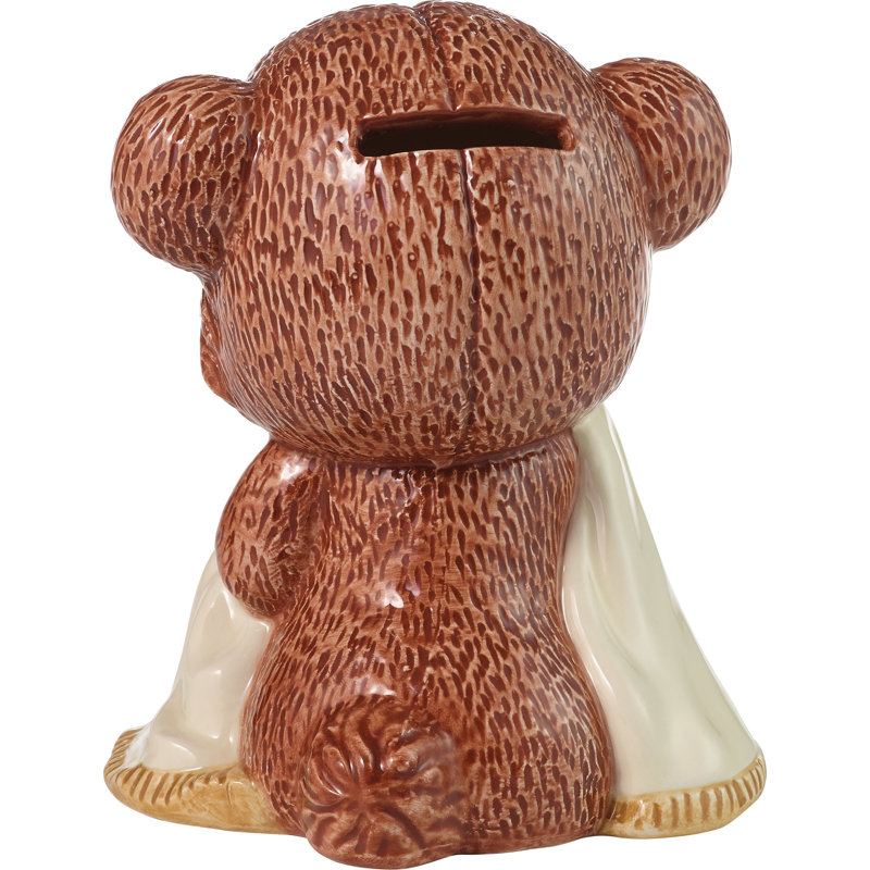 Precious Moments Jesus Loves Me Teddy Bear Coin Bank 5.5 Inch