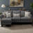 Upholstered Sectional with 47.2" Wide Sofa Table