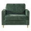 Fauteuil d'appoint moderne avec revêtement en chenille et accoudoirs carrés