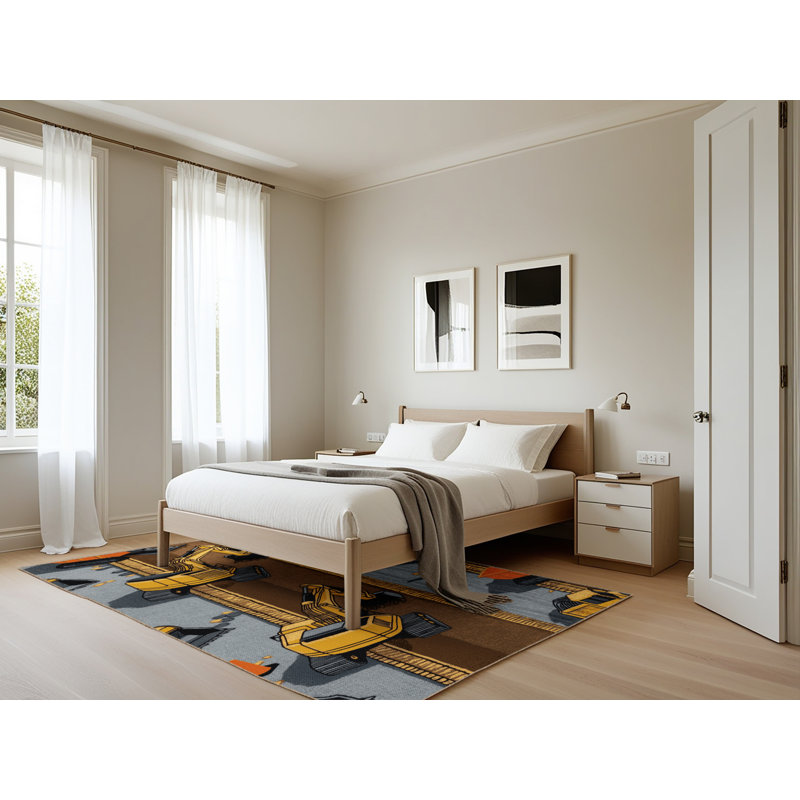 Tapis de transport brun lavable à la machine, Rectangle 5 pi x 7 pi