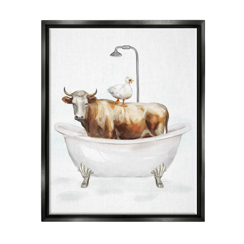 Farm Farms Bath, reproduction d'art sur toile, H 31 po x l 25 po x P 1,7 po, Cadre flottant noir de jais