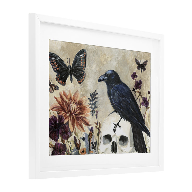 Halloween Halloween avec papillons, reproduction encadrée sous verre, design par Sara Culpepper, H 17 po x l 21 po