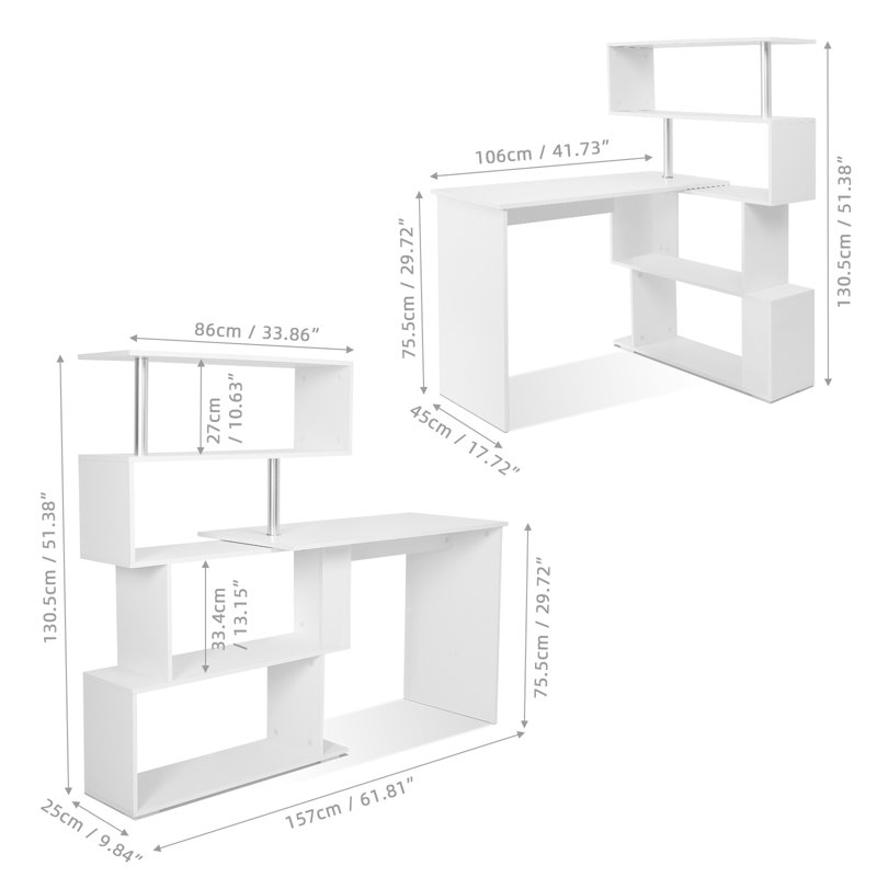 L-Shaped Computer Desk, White