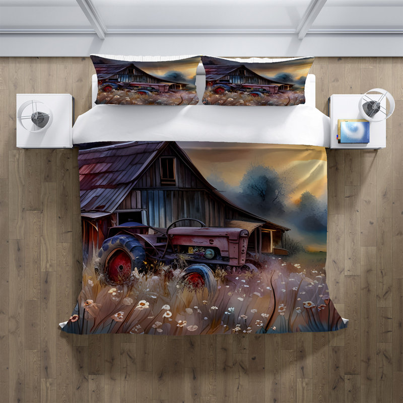 Polyester Abstract Duvet Cover, King Duvet Cover + 2 King Shams